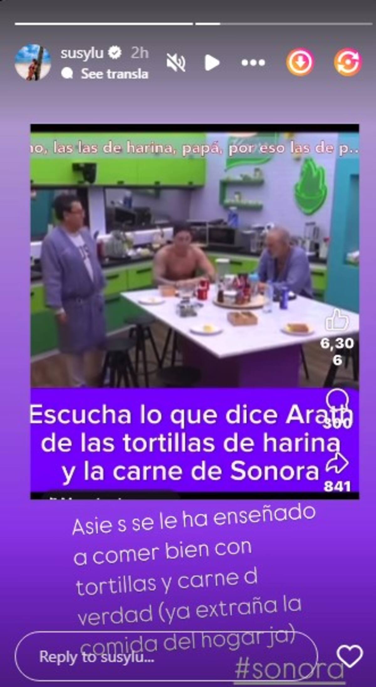 Susy Lu se mostró orgullosa de la comida sonorense / Instagram: @susylu