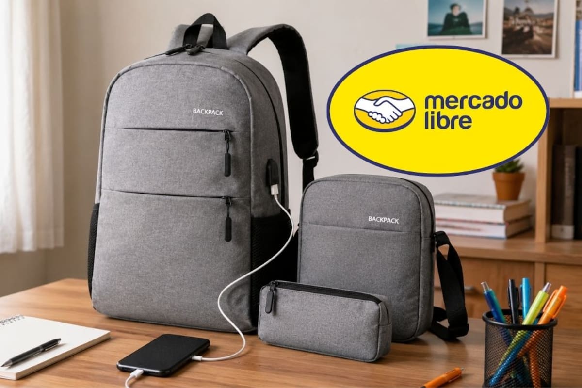 Mercado Libre baja el precio del set de mochila escolar TBJOCE a menos de 200 pesos con puerto USB incluido