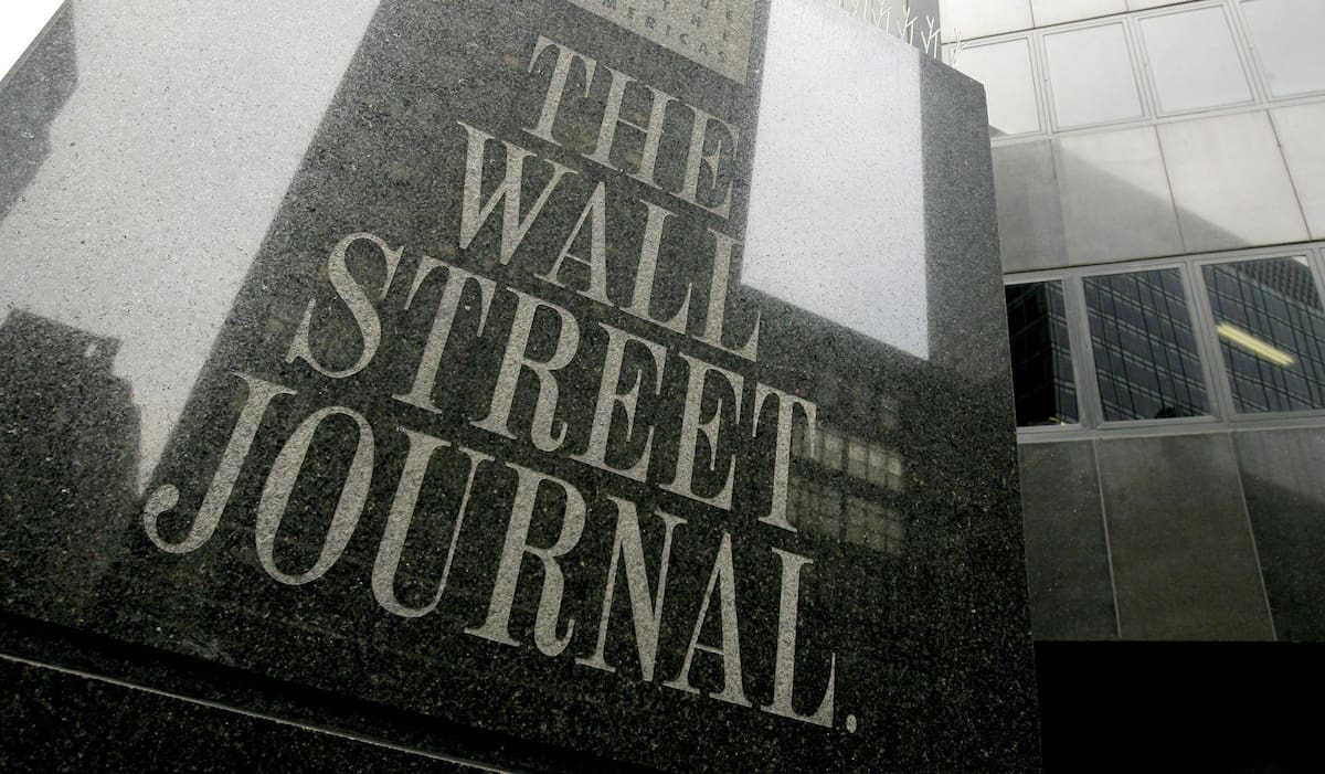 Imagen de archivo de la fachada de las oficinas de "The Wall Street Journal", en Nueva York (EEUU). EFE/Justin Lane