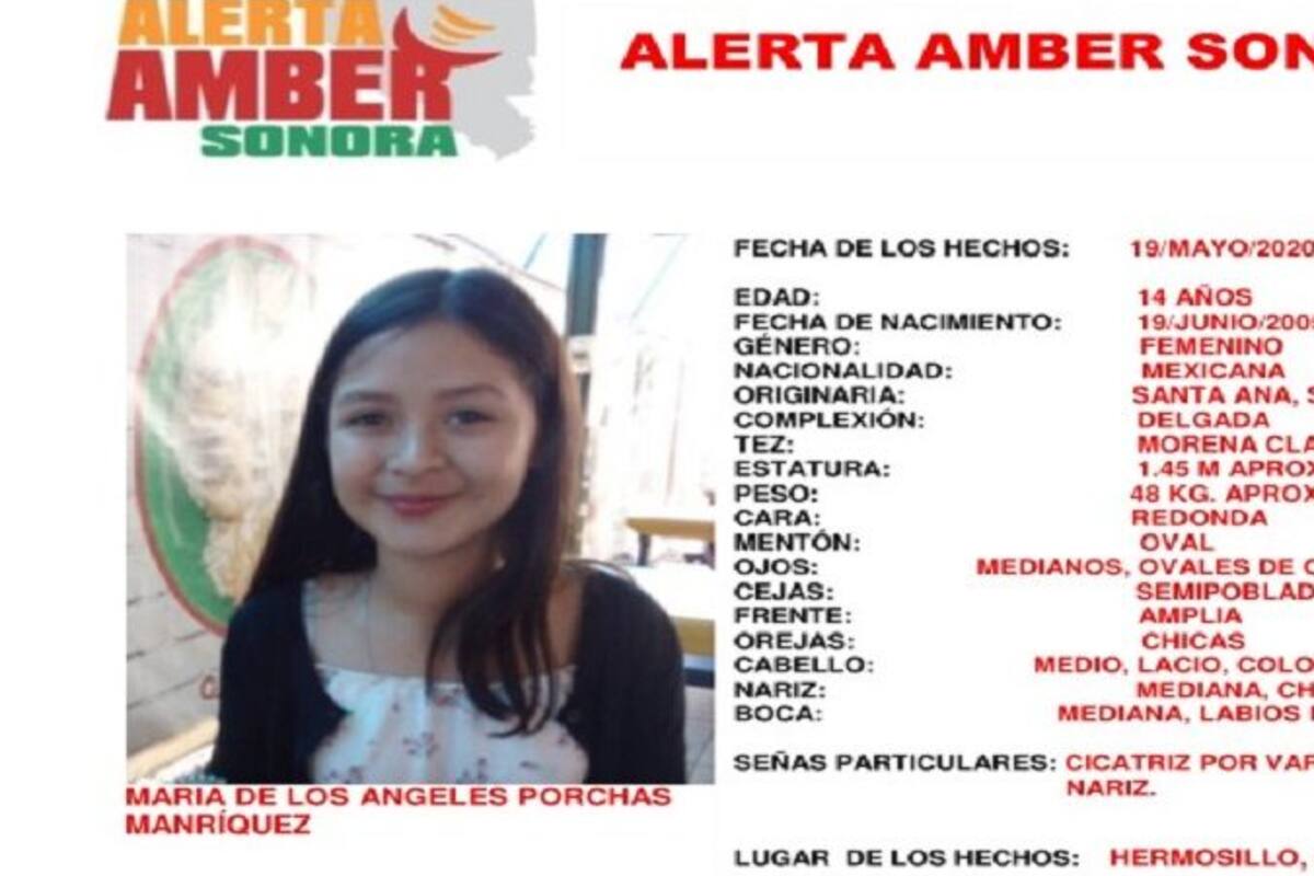 Activan Alerta Amber por la desaparición de María de los Ángeles en Hermosillo