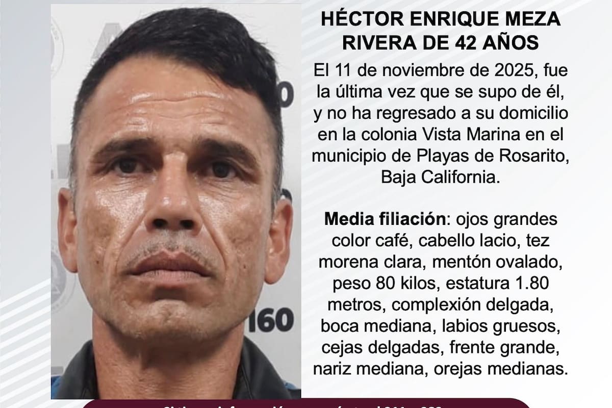 Se busca a Héctor Enrique Meza Rivera de 42 años