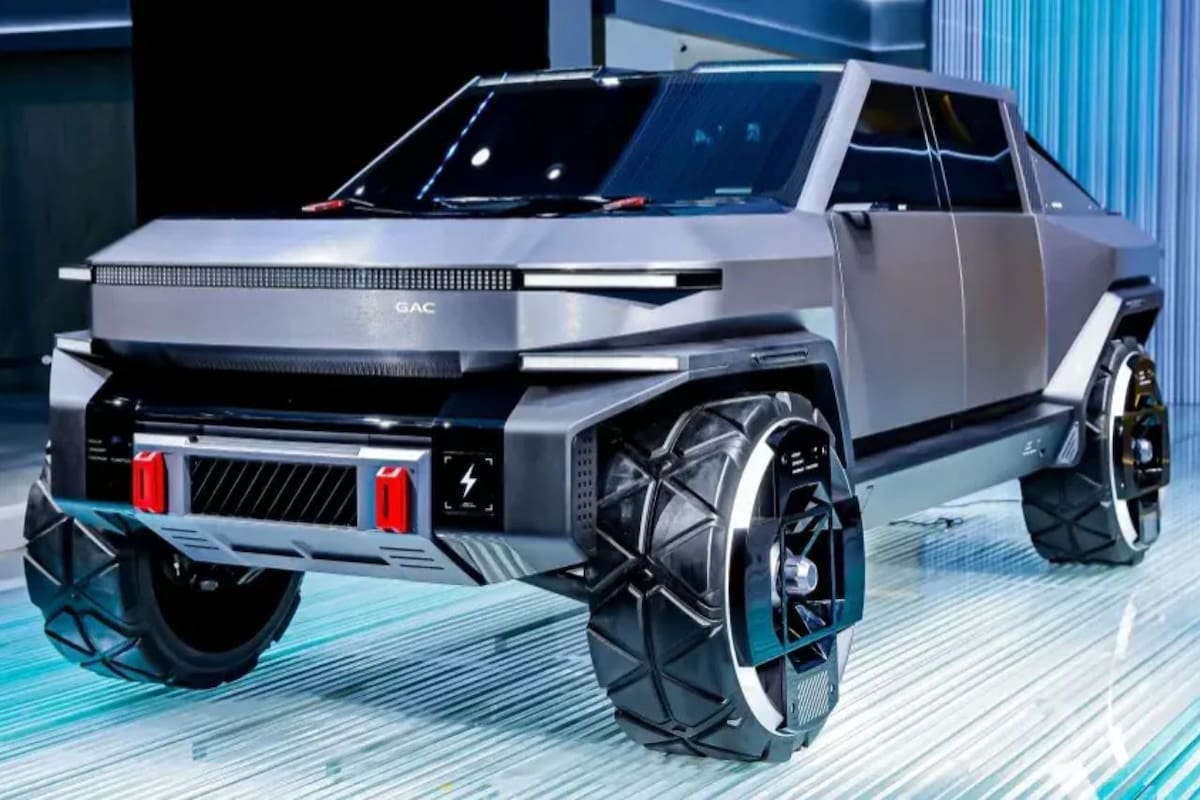 La GAC Pickup 01 tiene un diseño futurista que evoca la estética de la Tesla Cybertruck. Foto: globalchinaev