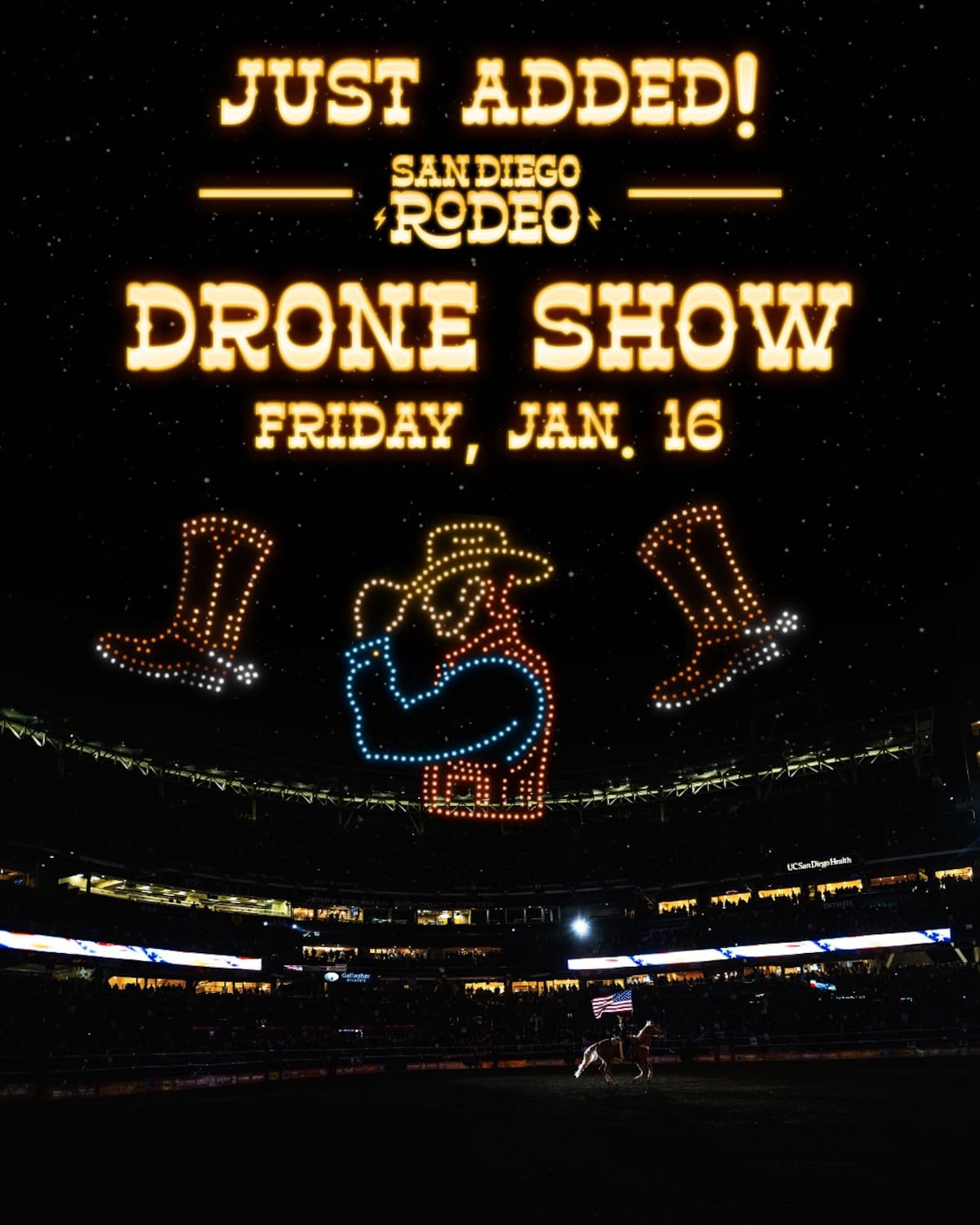 El San Diego Rodeo se realizará del 16 al 18 de enero en el Petco Park con competencias, música y actividades familiares. Foto: Cortesía