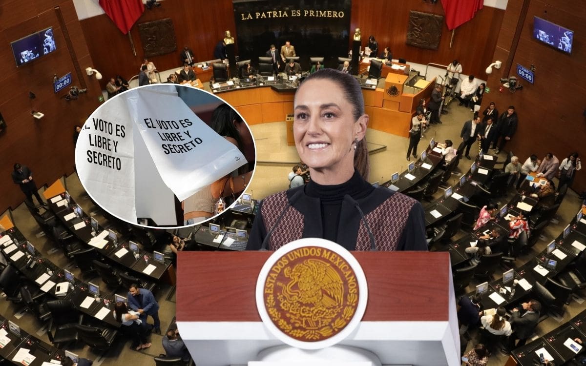 Reforma electoral de Sheinbaum mantiene 500 diputados, reduce el Senado a 96 y obliga a 200 plurinominales a hacer campaña para obtener el voto ciudadano. | Crédito: Presidencia/Banco digital GH