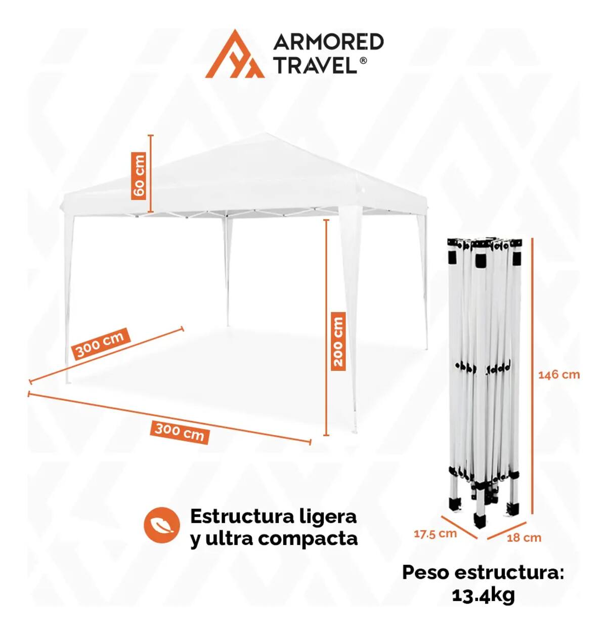 Toldo carpa plegable y retráctil de 3x3 metros | Mercado Libre