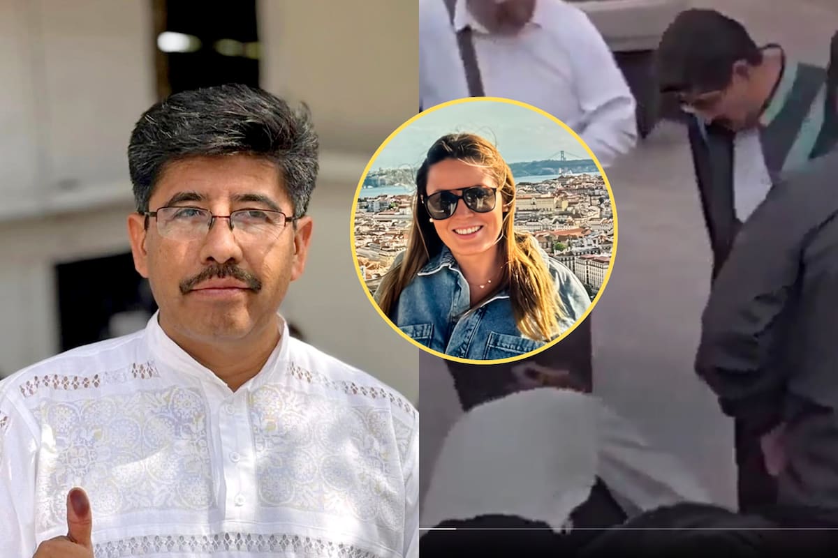 Quién es la mujer que limpió los zapatos del presidente de la SCJN, Hugo Aguilar, durante un acto oficial en Querétaro