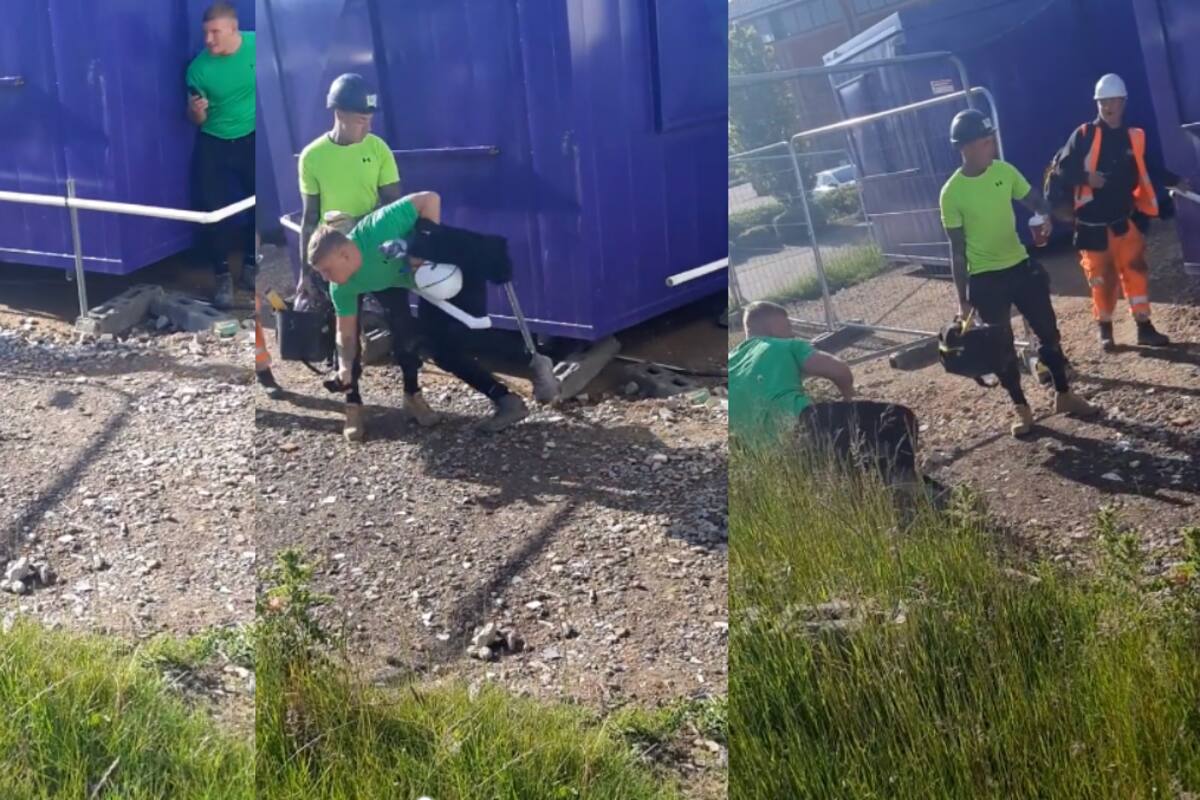 Por intentar hacerle una broma a su compañero de trabajo, este hombre sufrió un tremendo accidente