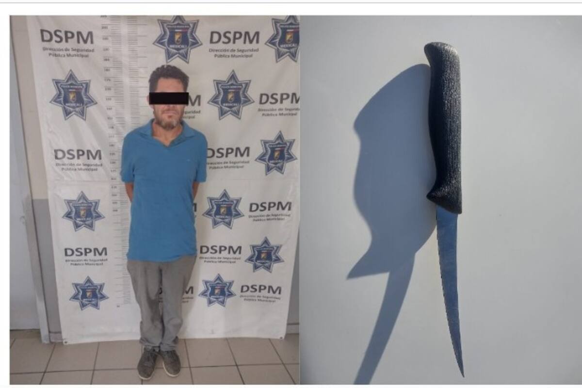 Sujeto es detenido por agredir con un cuchillo en la cabeza a su cuñado