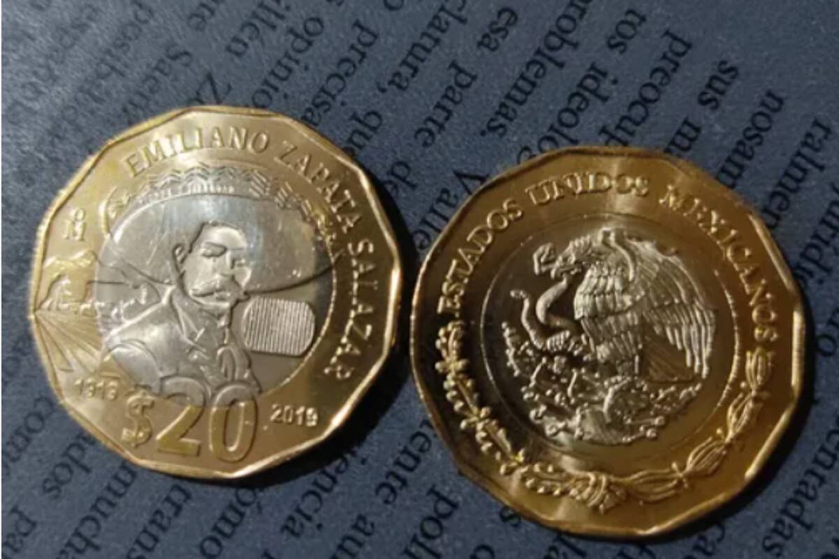 Monedas de 20 pesos de Emiliano Zapata se venden en 20 mil pesos