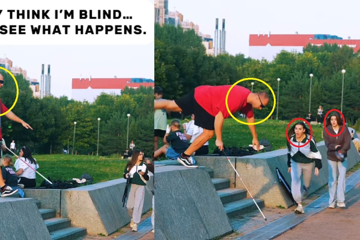 “Toda la preocupación por nada”: Hombre finge ser ciego y caer en la calle para ver si las personas lo ayudan