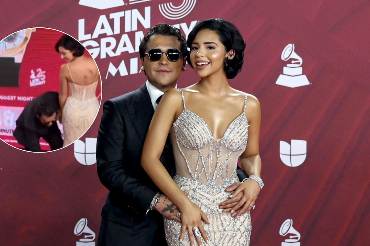 El tierno gesto de Christian Nodal hacia Ángela Aguilar en los Latin Grammy