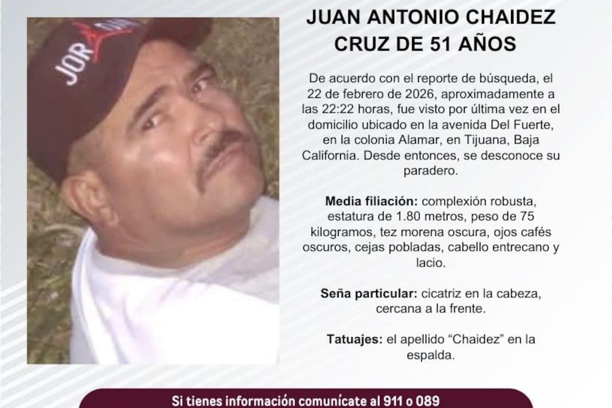 Se busca Juan Antonio Chaidez Cruz de 51 años de edad