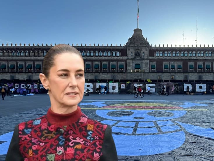 Colocan enorme Jolly Roger, Bandera de One Piece, frente a vallas que rodean Palacio Nacional y mensajes para el gobierno de Claudia Sheinbaum; alistan marcha de este 15 de noviembre