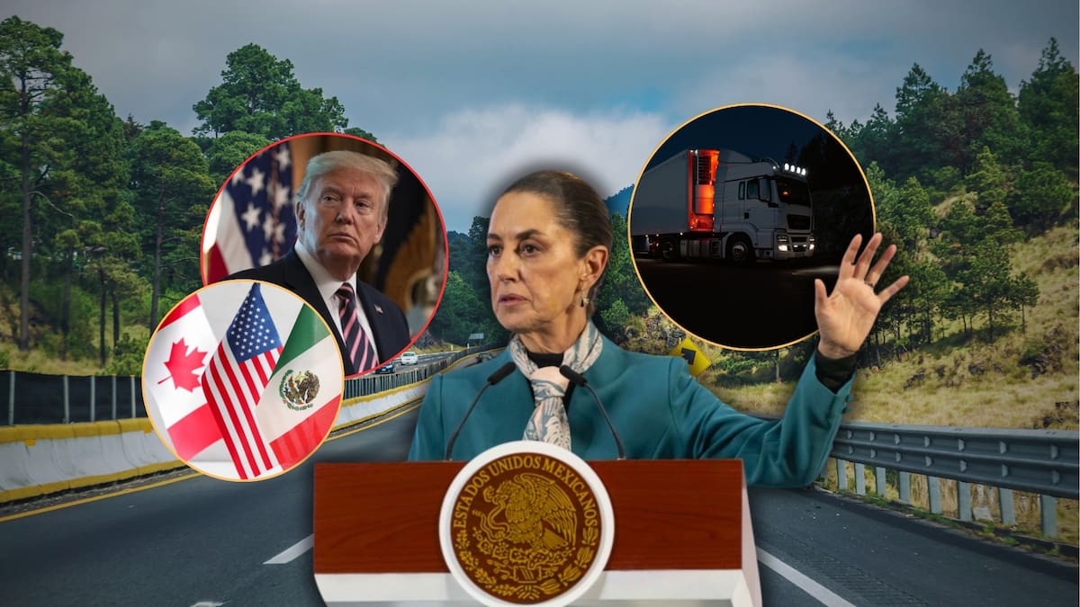 El robo a transporte de carga ya no es un problema aislado: afecta comercio, inversión, logística y seguridad. Foto: Especial (Gobierno de México/Reuters/Canva)