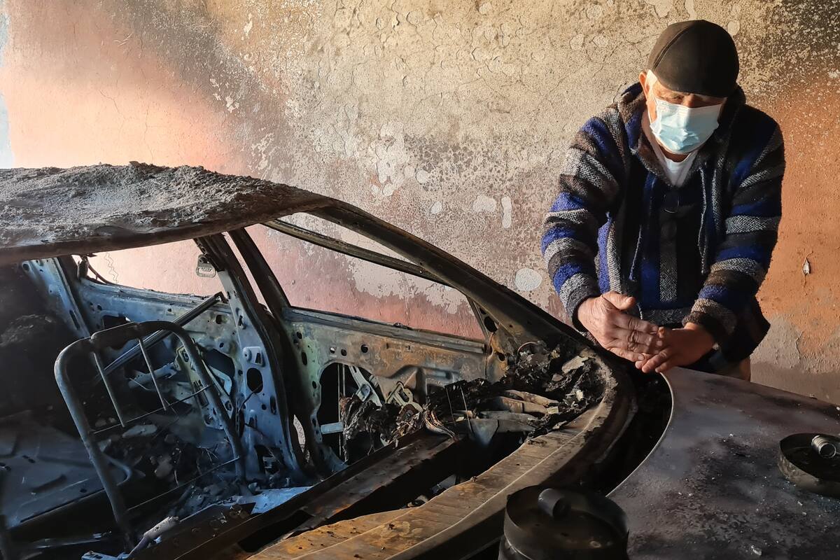 Don Raúl agradece que sólo fueron daños materiales, luego del incendio de su auto
