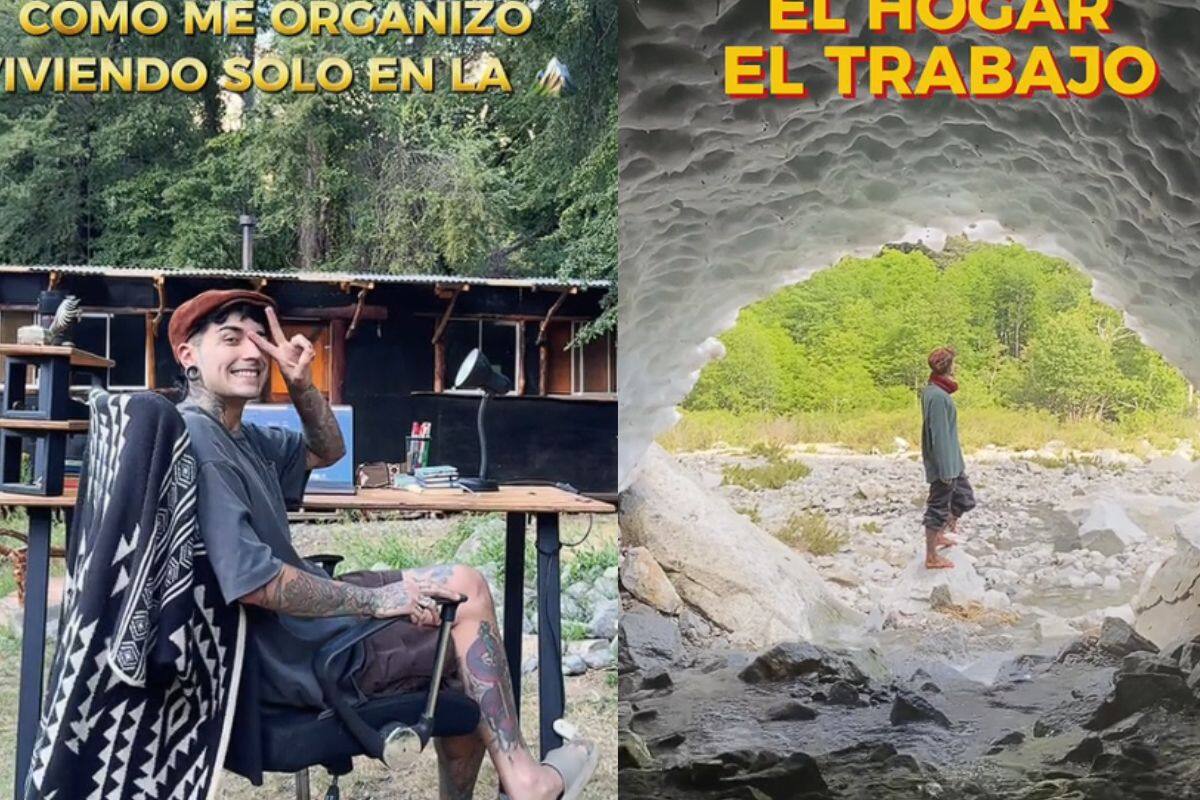 Hombre muestra cómo se organiza viviendo solo en la montaña