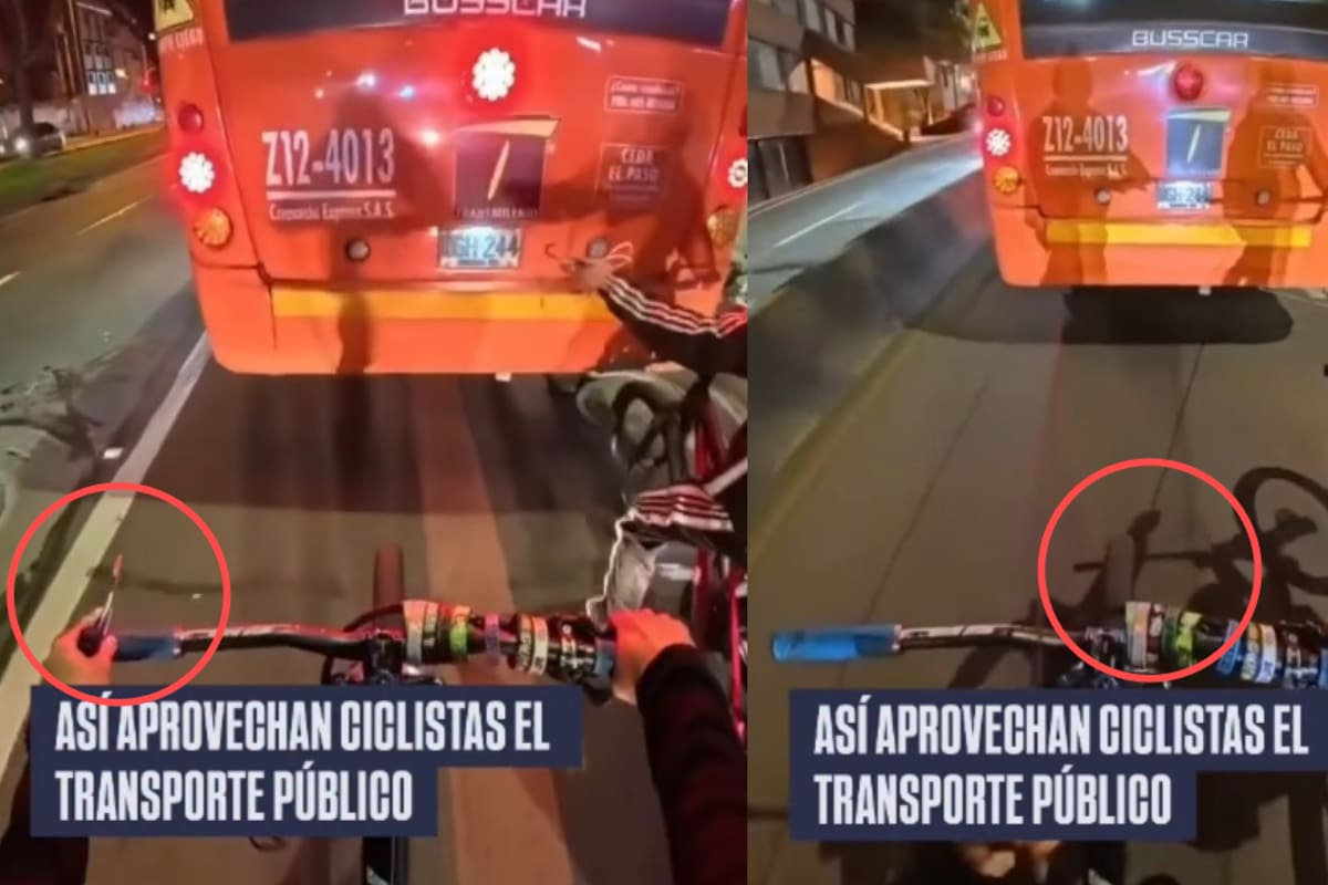 “Lo más inseguro que pueden hacer, se ponen en riesgo” Ciclistas se enganchan a un camión para ir más rápido y reciben fuertes críticas en redes sociales