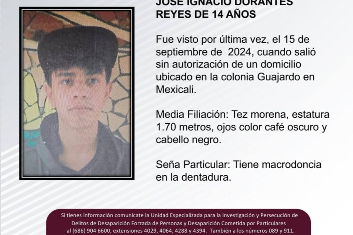 Solicitan el apoyo para localizar a José Ignacio Dorantes Reyes