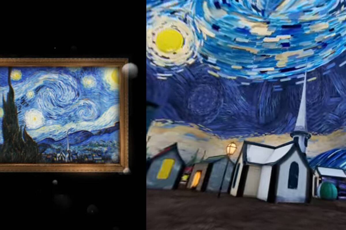 Este video 3D permite adentrarse en la popular pintura "La Noche Estrellada" de Van Gogh