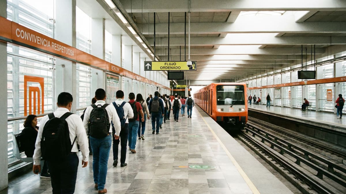 El Metro de la Ciudad de México promueve el uso de mochilas al frente y pasillos despejados para mejorar la seguridad de los usuarios en 2026. (Foto: Ilustrativa).