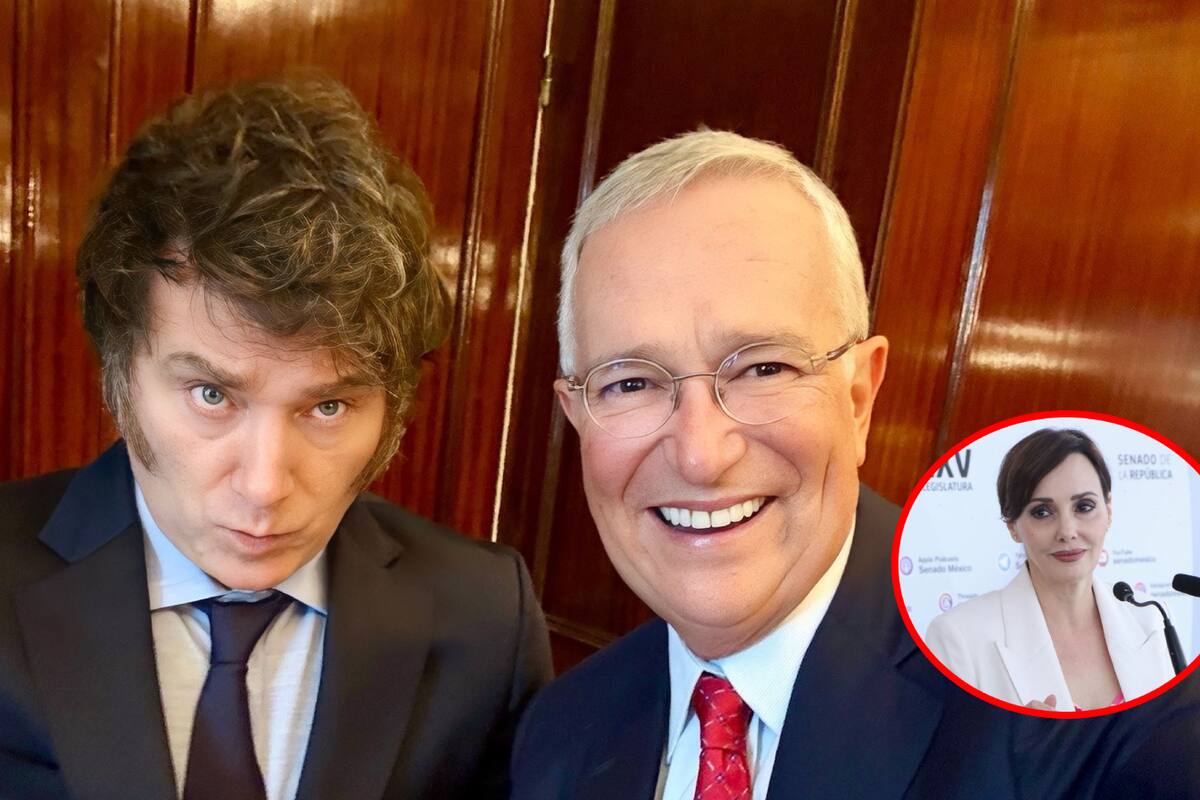 Lilly Téllez muestra su apoyo a Ricardo Salinas Pliego durante su visita a Javier Milei