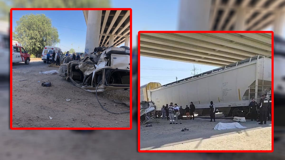 Tren embiste camioneta que quiso ganarle el paso, dejando saldo de dos muertos y una joven gravemente lesionada, en Hidalgo