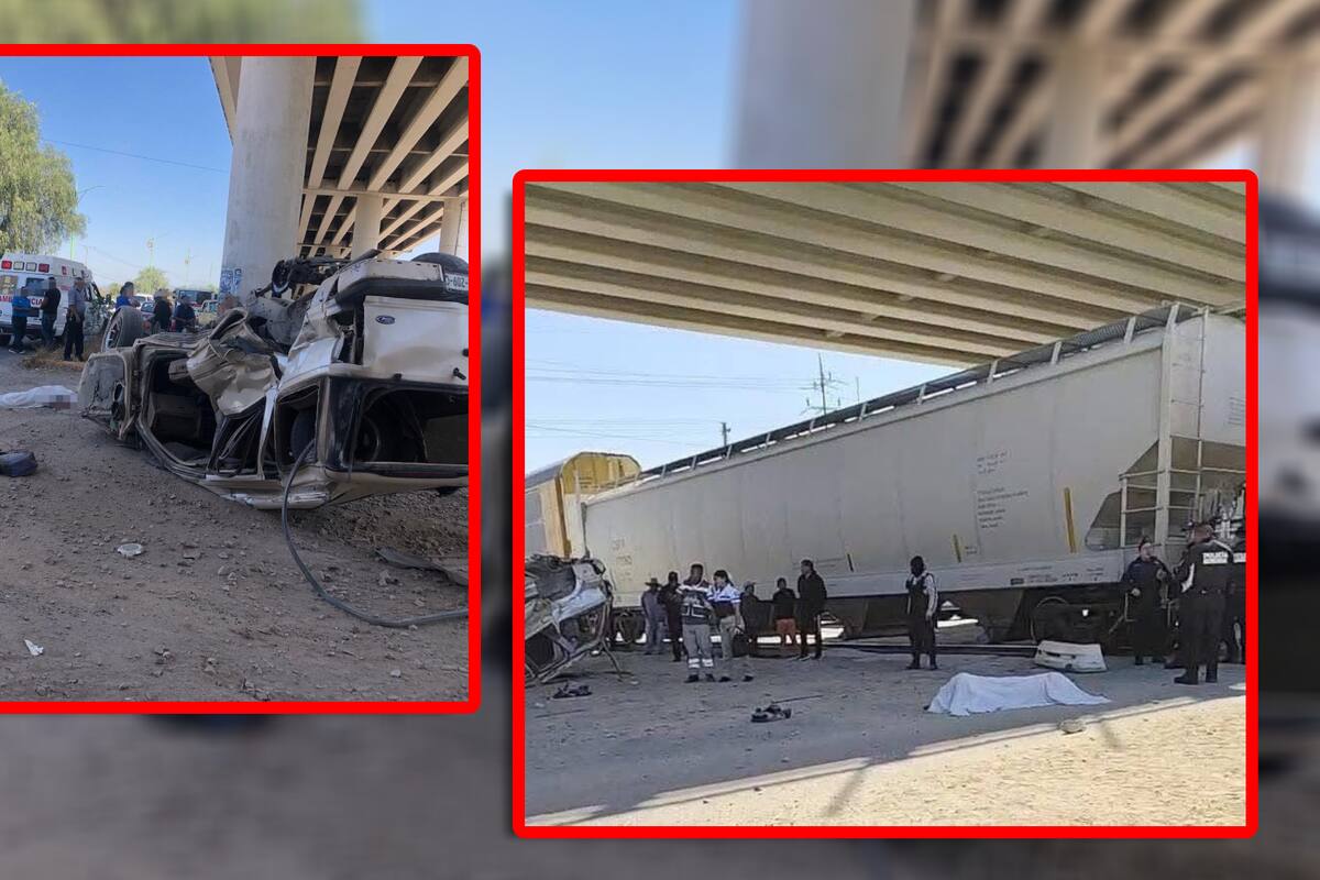 Tren embiste camioneta que quiso ganarle el paso, dejando saldo de dos muertos y una joven gravemente lesionada, en Hidalgo
