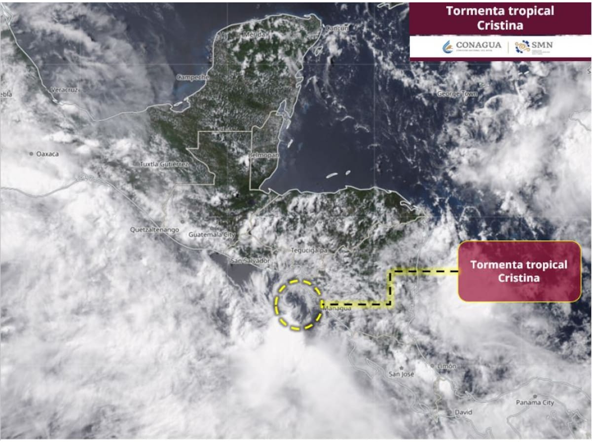 Tormenta tropical Cristina. | Foto: SMN.
