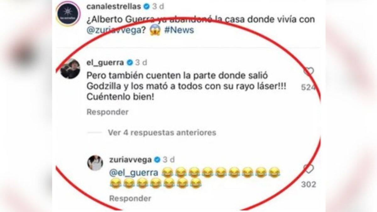 Zuria Vega y Alberto Guerra reaccionan con humor a los rumores de su ruptura