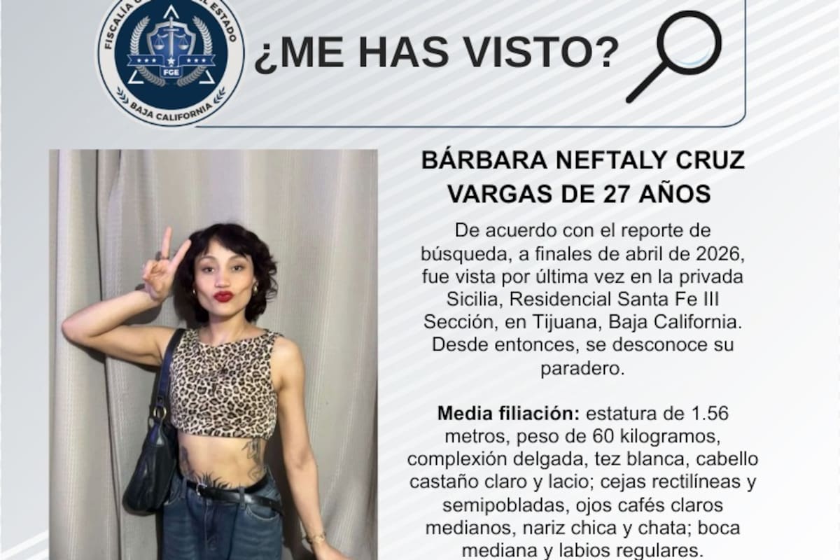 Se busca Bárbara Neftaly Cruz Vargas de 27 años de edad