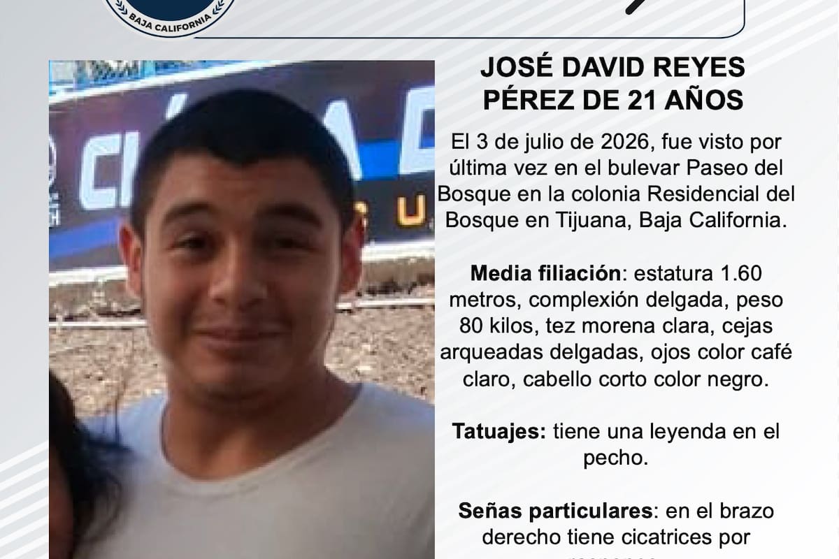 Se busca José David Reyes Pérez de 21 años