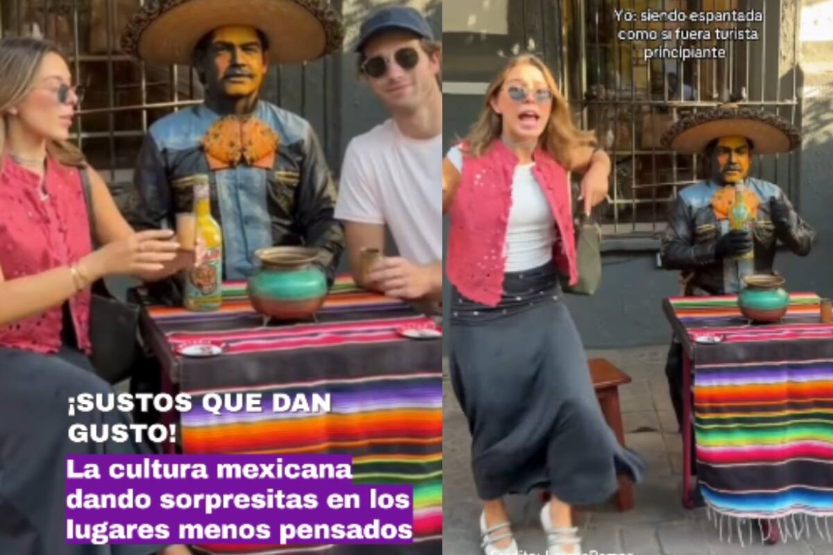 “Pensaron que era de verdad”: joven y su novio extranjero quedan asustados con las estatuas vivientes
