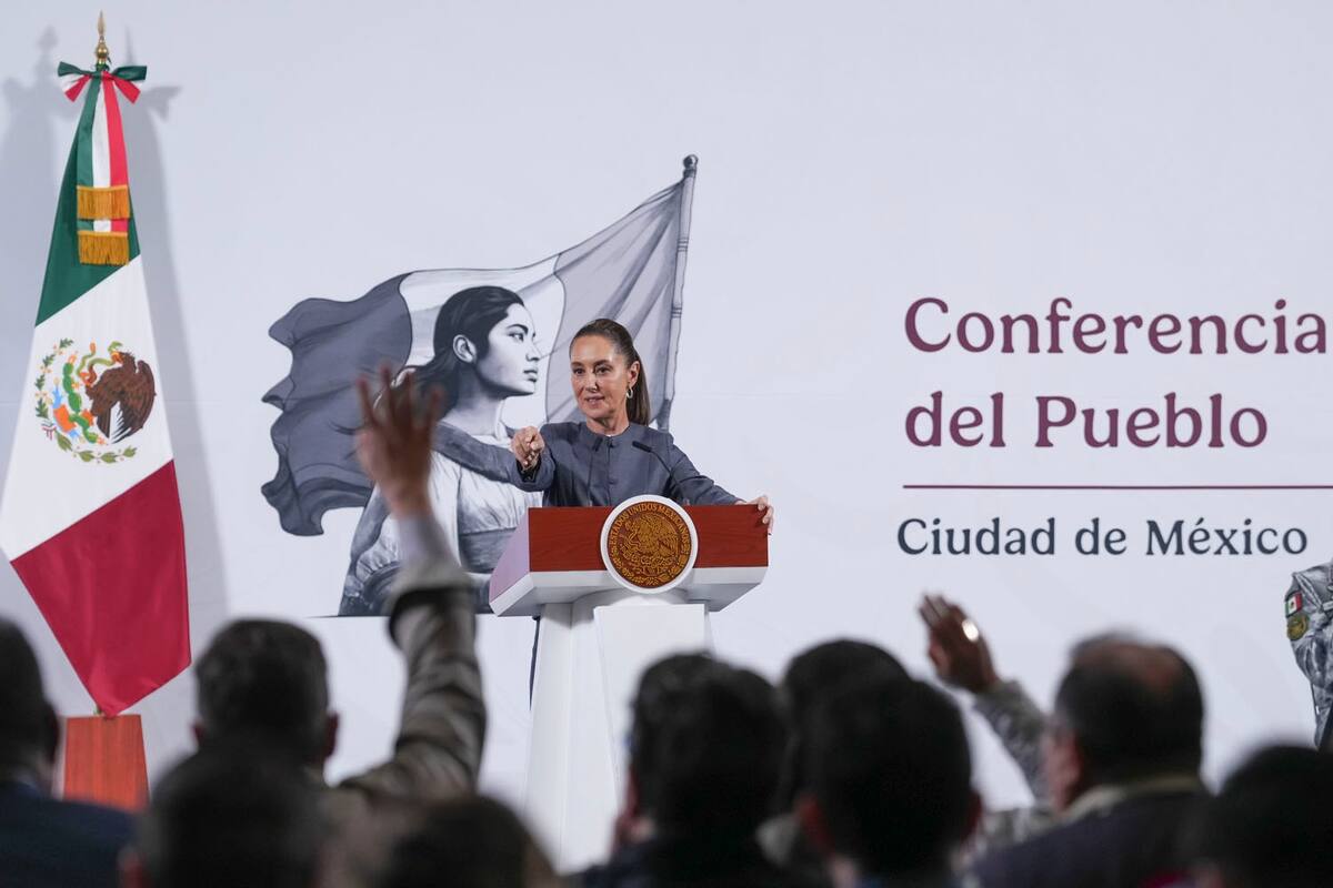 La presidenta Claudia Sheinbaum Pardo en su "Conferencia del Pueblo" del 22 de abril del 2025. | Crédito: Presidencia
