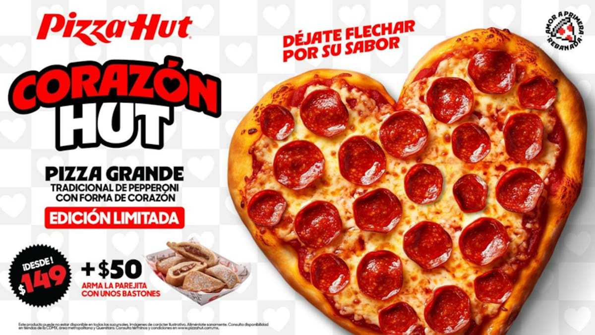 Pizza Hut lanza pizza en forma de corazón por San Valentín. | Foto: Cortesía.
