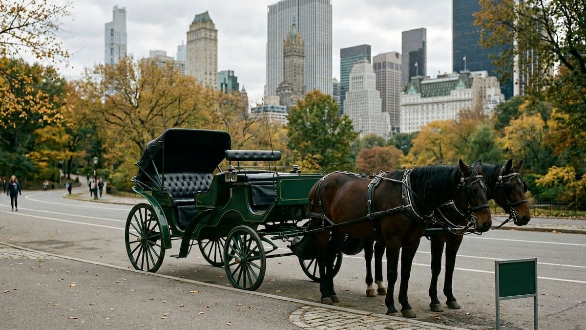 Nueva York suspende paseos en carruajes de caballos en Central Park tras la muerte de un turista de 18 años y reabre debate por la Ley Ryder, una propuesta del Concejo Municipal de que busca eliminar gradualmente o prohibir vehículos tirados por caballos en la ciudad