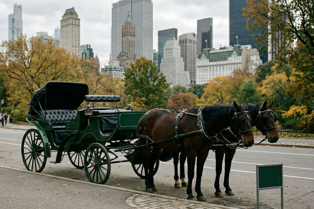 Nueva York suspende paseos en carruajes de caballos en Central Park tras la muerte de un turista de 18 años y reabre debate por la Ley Ryder, una propuesta del Concejo Municipal de que busca eliminar gradualmente o prohibir vehículos tirados por caballos en la ciudad