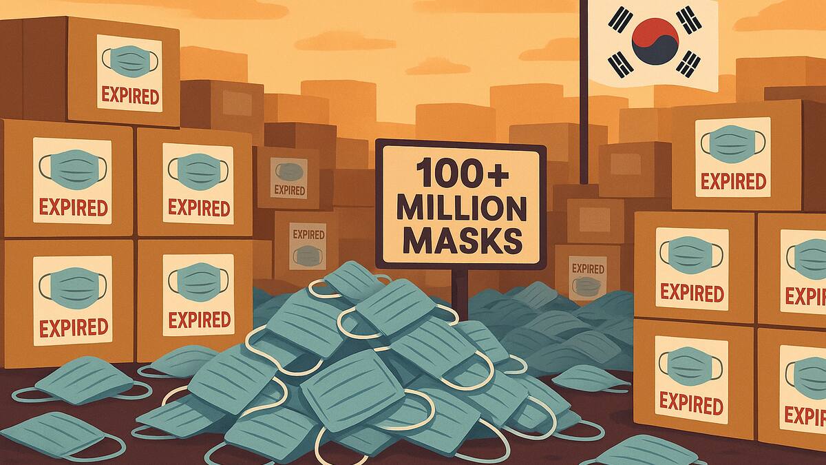 Corea del Sur enfrenta una crisis ambiental por más de 100 millones de mascarillas a punto de caducar