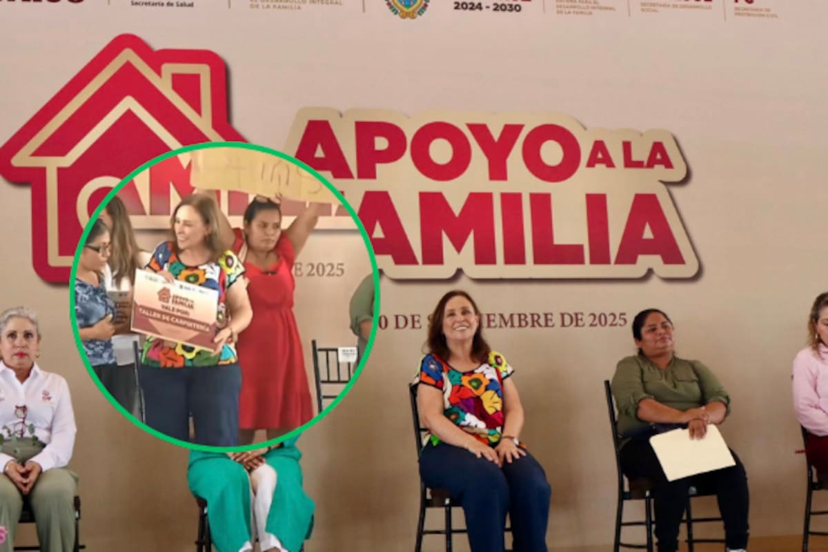 Madre interrumpe evento de Rocío Nahle, gobernadora en Veracruz, para exigir justicia por su hija