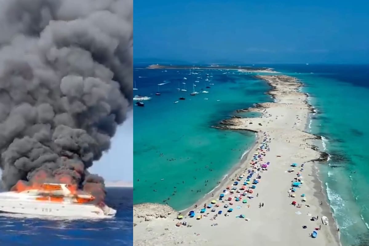 Yate de lujo ‘Da Vinci’ se incendia y se hunde frente a Formentera, España
