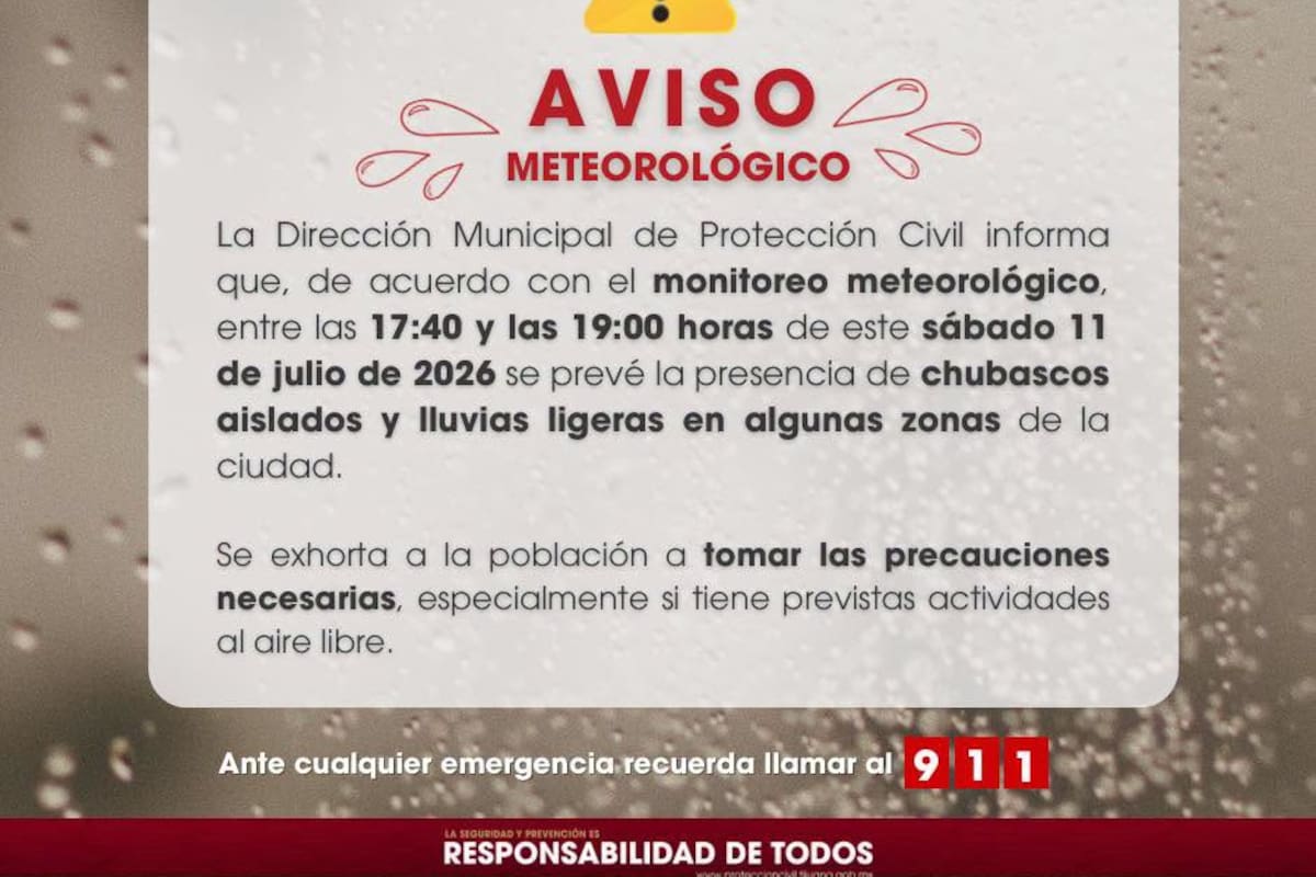 Protección Civil alerta por posibles lluvias ligeras en Tijuana la tarde de este sábado
