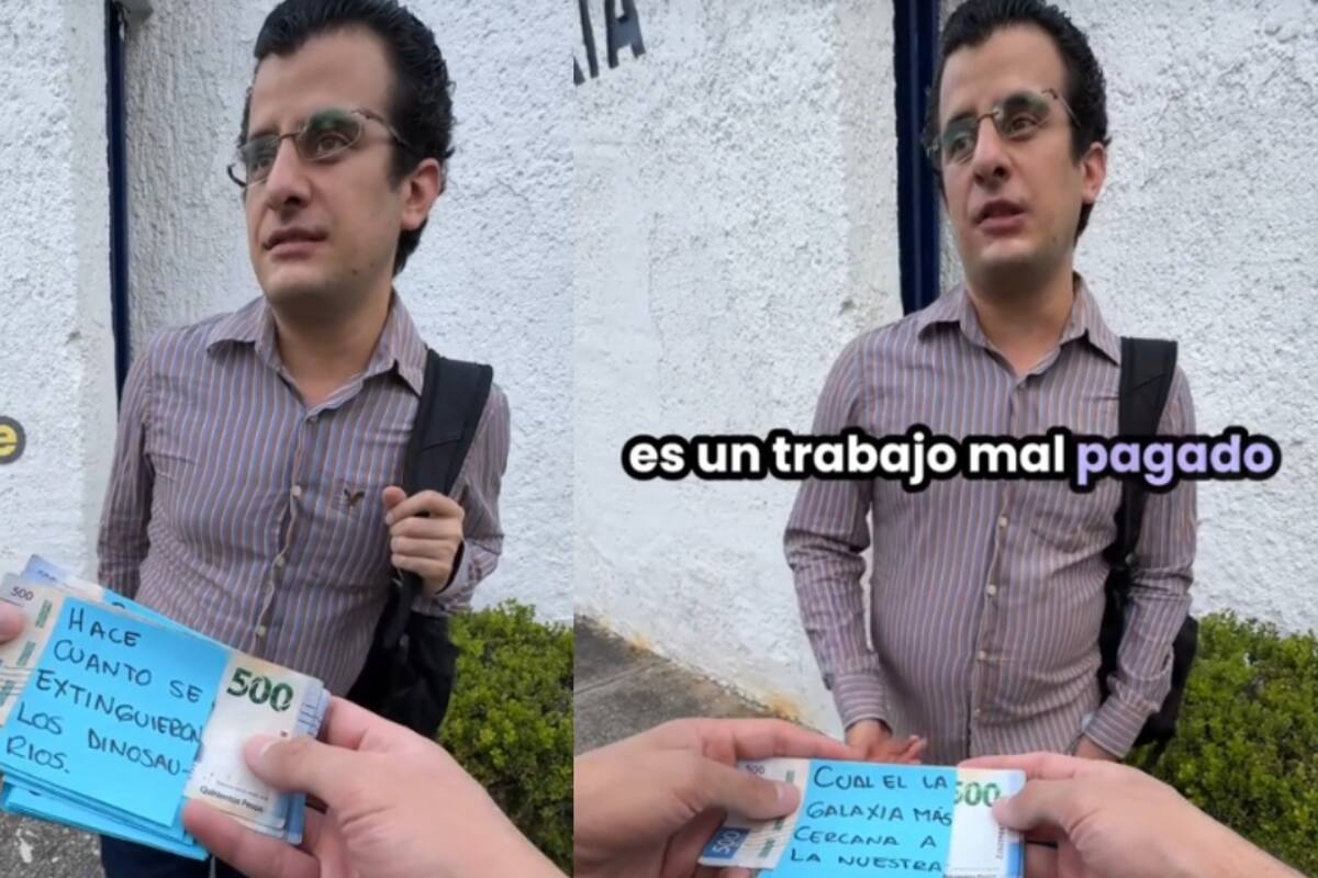 “En México, la educación, desgraciadamente, no está bien pagada”: Influencer le hace preguntas de cultura general a maestro, pero este deja mucho que desear al no saber algunas