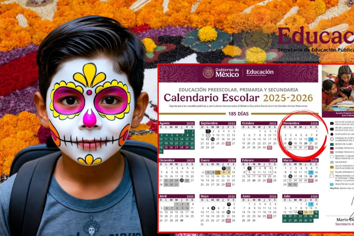 Megapuente escolar de Día de Muertos ciclo escolar 2025-2026, ¿qué días se descansan según el calendario de la SEP?