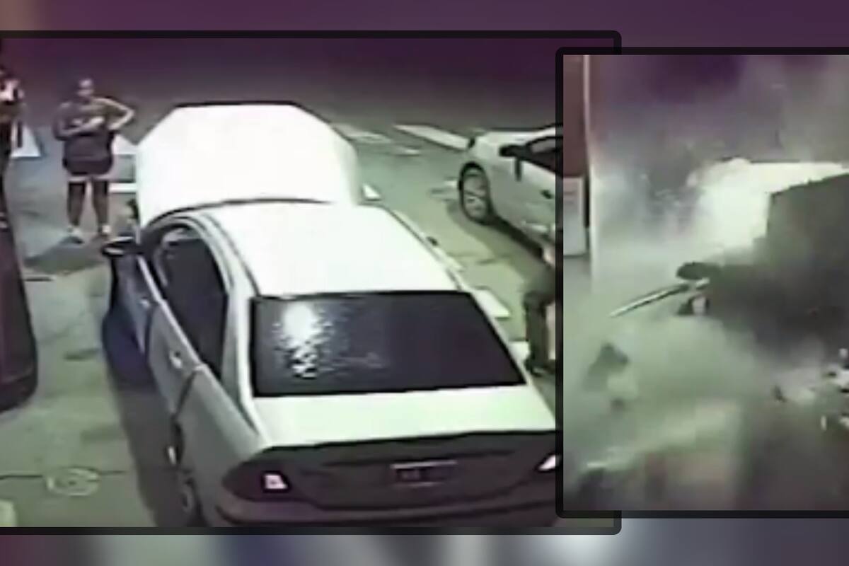 VIDEO: Explota auto de mujer policía en gasolinera en Argentina y descubren que cargaba con 20 kilos de cocaína