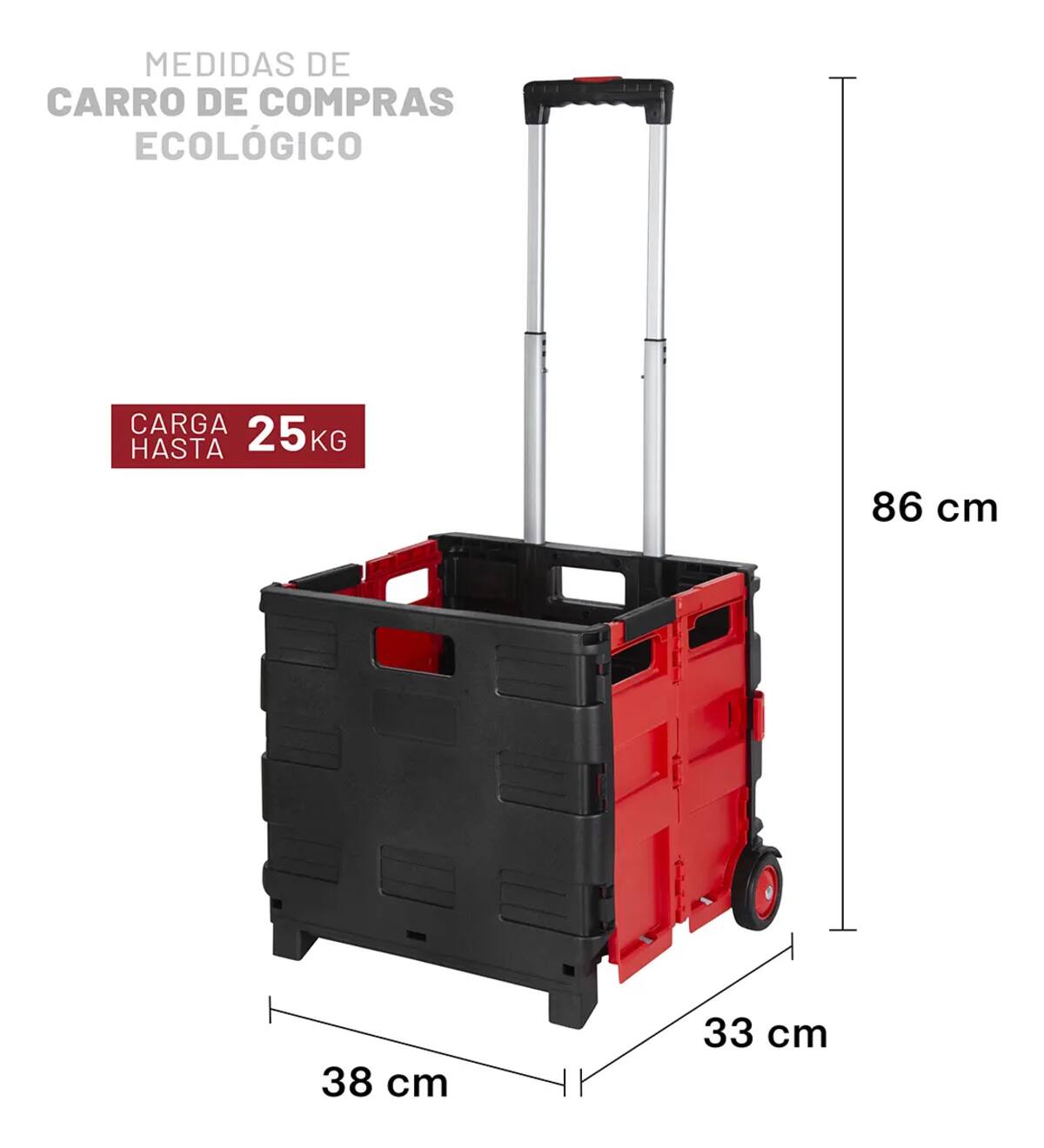Carrito de compras plegable ligero en color rojo | Mercado Libre
