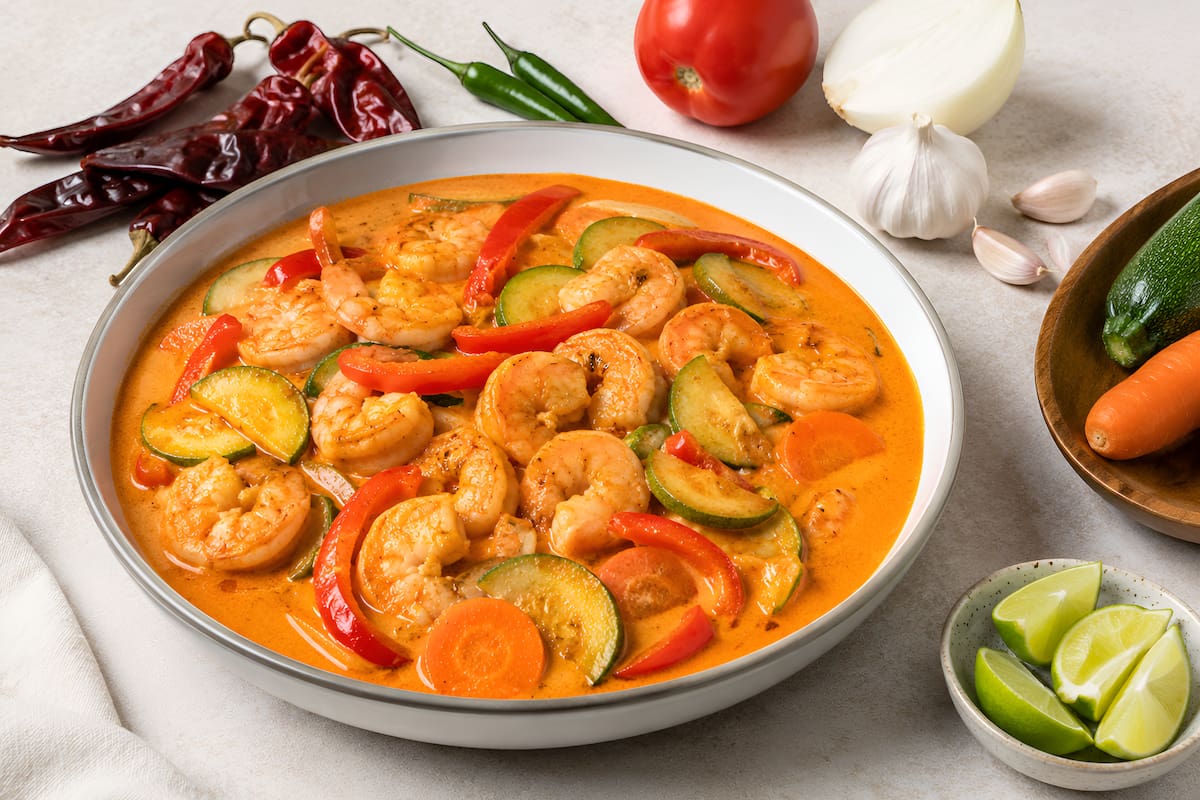 “Curry” de camarón a la mexicana