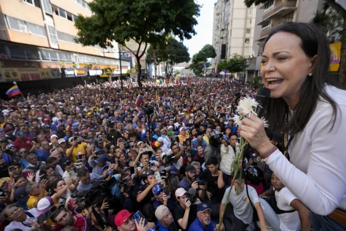 María Corina Machado en Venezuela. | Crédito: AP