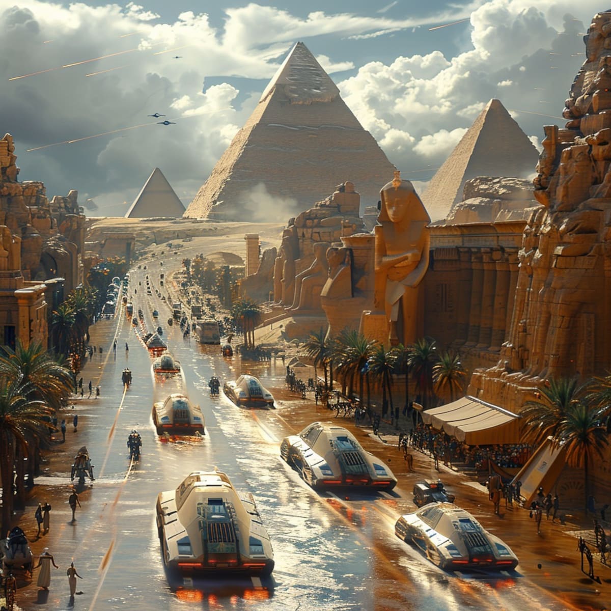 La fusión de elementos modernos y tradicionales en las edificaciones ofrece una visión única de cómo la arquitectura podría haber evolucionado en esta línea temporal ficticia.