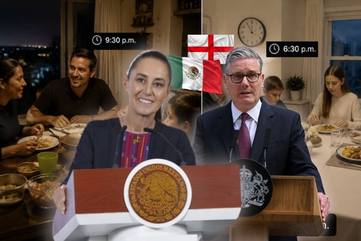 Mientras en México la cena es flexible y se adapta a la rutina familiar, en Inglaterra se sirve siempre entre 6 y 8 pm pues los horarios de comida son estrictos