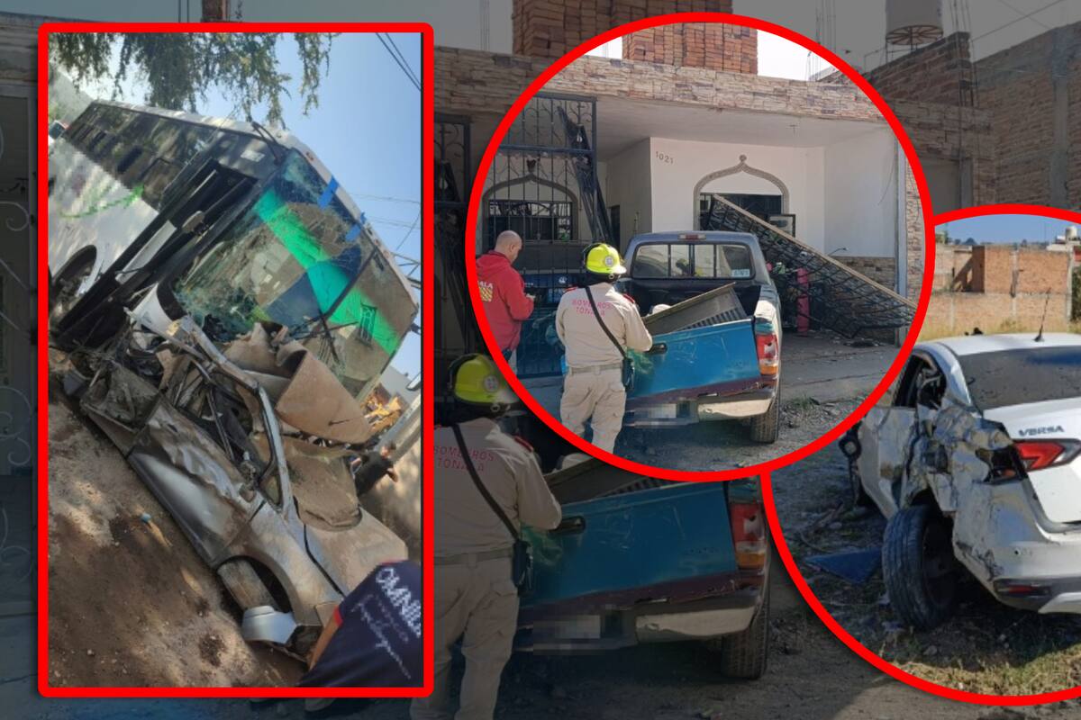 VIDEO: Pasajeros graban momento en que camión se queda sin frenos y termina impactando cuatro vehículos y una casa