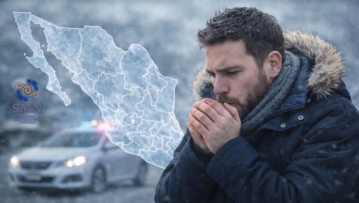 El frente frío 32 comienza a debilitarse, pero el frente frío 33 llegará esta semana con lluvias intensas, evento de Norte, vientos de hasta 120 km/h, oleaje elevado y heladas en varias regiones. (Foto: Especial GH/Creada con inteligencia artificial/SMN)